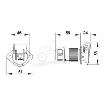 Gniazdo 3P 6-24V DIN 9680 ERICH JAEGER