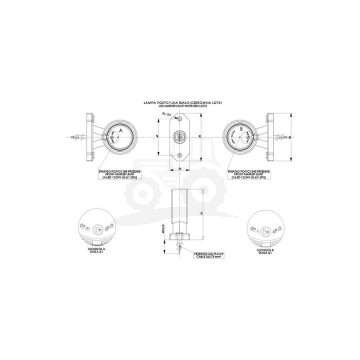 Lampa obrysowa biało-czerwona na wysięgniku krótkim