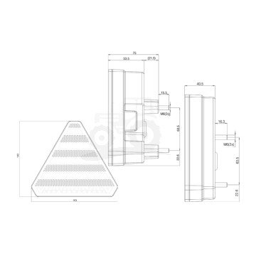 Lampa zespolona tylna  W245DD 12V/24V LED  bez oświetlenia tablicy rejestracyjnej Prawa
