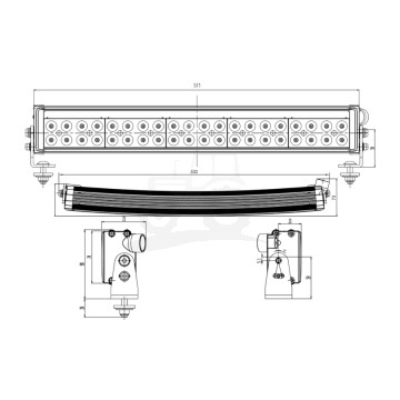 Lampa W222.1 Offroad (W/L podświetlenie ) 12V/24/V LED rozproszona