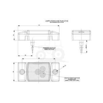 Lampa obrysowa HOR40 DIODOWA 12/24V CZERWONA