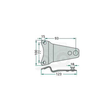 Trzymak noża VICON, Dł-123, Sze.-100, Otw.-10, Odległość otworów-76