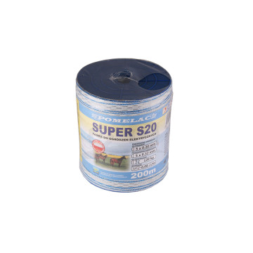 Taśma biało-niebieska SUPER S20 200m Pomelac