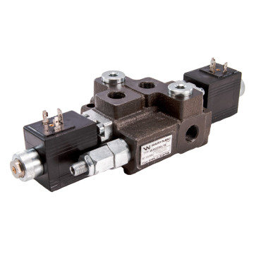 Rozdzielacz hydrauliczny 1-sekcyjny max przepływ 50L sterowany elektrycznie 12V