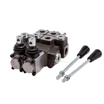 Rozdzielacz hydrauliczy 2-sekcyjny max przepływ 40L 1-sekcja nurnikowa