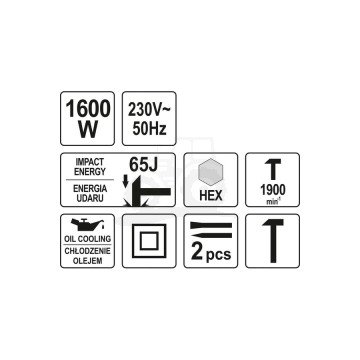 Młot wyburzeniowy 1600W 65J YATO