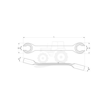 Klucz oczkowy półotwarty 13x14