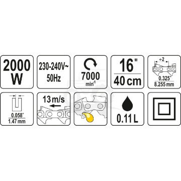 Piła elektryczna 2000W  40cm  YATO