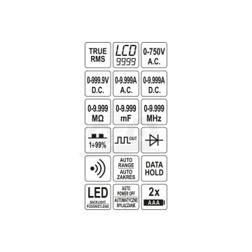 Miernik cyfrowy TRUE RMS LCD 9999