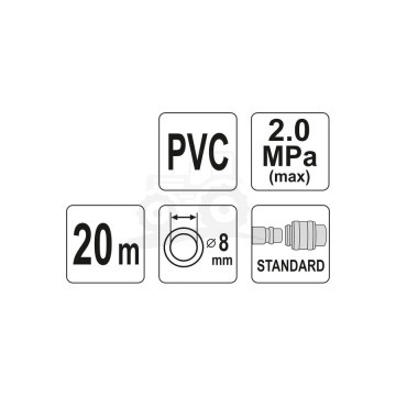 Wąż pneumatyczny PCV z szybkozłączem 8mmx20m