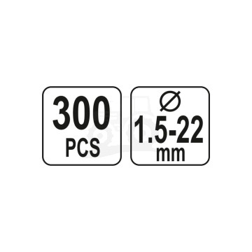 Zawleczki typu E 300szt Mix