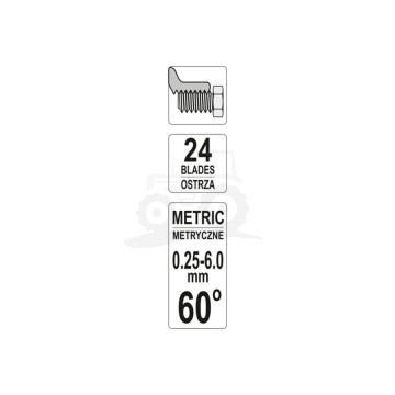 Sprawdzian grzebieniowy do gwintów metrycznych 24el