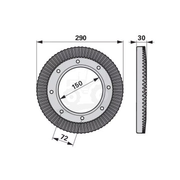 Koło talerzowe z wałkiem 9x80 <95 do KUHN ( zęby proste )