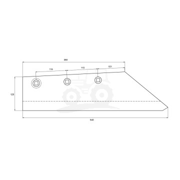 Lemiesz trapezowy stal borowa