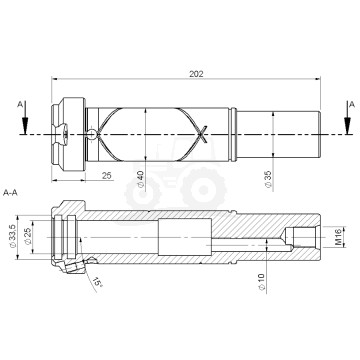 Cylinder przyspieszacza motowideł Bizon nowy typ hartowany 5040/03-180