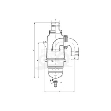 Zawór Syfon odcinający beczkowozu fi 60 3/4  MZ