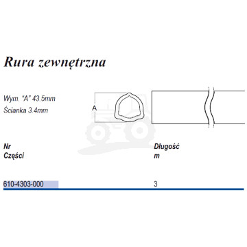 Rura trójkąt  D43  T-3 zew