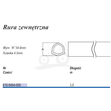 Rura trójkąt D54 zew