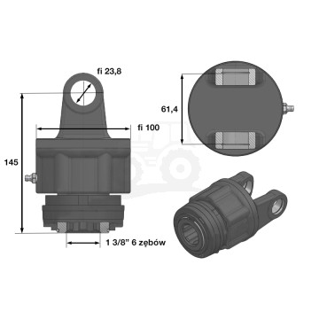 Sprzęgło SPJ prawe 1 3/8 z-6 23,8x61,7