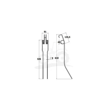Palec zgrabiarki. KLI0213  KS 1.30