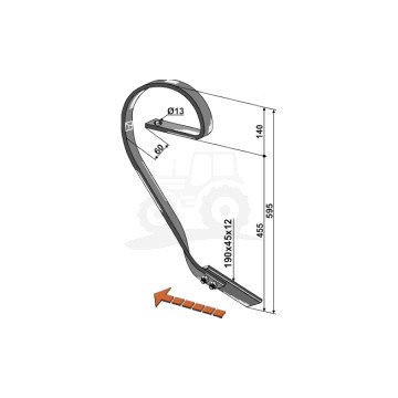 ZĄB SPRĘŻYNOWY PRAWY 45X10 IND