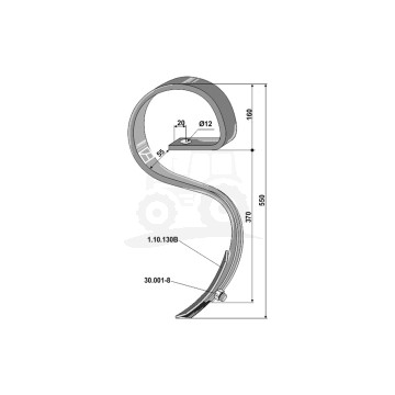 Ząb sprężynowy kultywatora z redlicą 32x10x530 Industriehof
