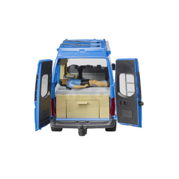 MB Sprinter Camper niebieski z figurką i z akcesoriami