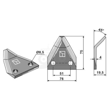 NOŻ DO SIEKANIA PASZOWOZU STRAUTMANN 60644511 IND