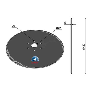TALERZ REDLICY GŁADKI 420X4 6-OTW. IND