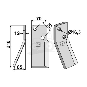 NÓŻ GLEBOGRYZARKI LEWY MSA04L IND