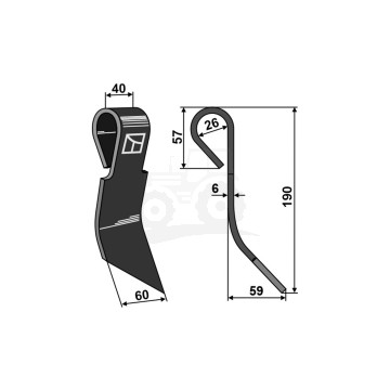 NÓŻ ROZDRABNIACZA ŁĘTÓW LEWY 007773 ORYGINAŁ