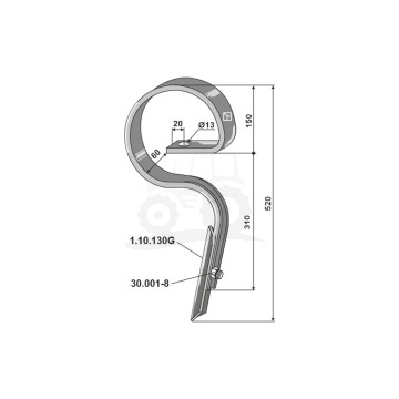 ZĄB KULTYWATORA Z REDLICZKĄ 11504B IND