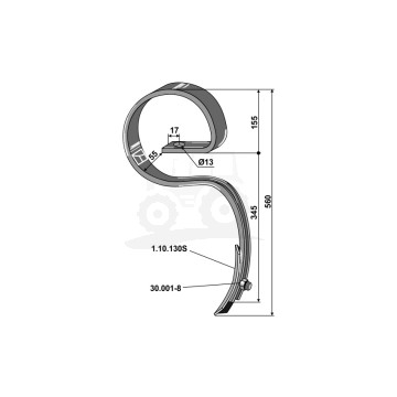 ZĄB KPL. Z REDLICĄ AGRILLA COBRA 45X10 IND