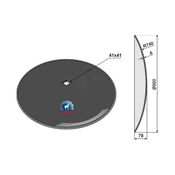 TALERZ PŁASKI 740X6, OTW. KWADRAT 41X41 IND