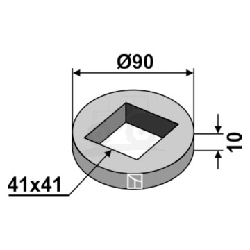 PIERŚCIEŃ DO SPAWANIA DO OSI CZWOROKĄTNEJ 40X40 IND