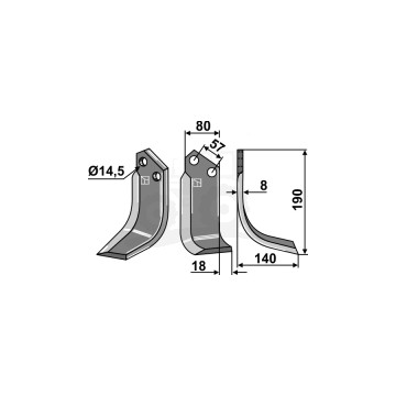 NÓŻ GLEBOGRYZARKI PRAWY 190X80 IND