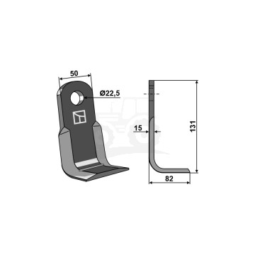NÓŻ KĄTOWY 50X131 IND