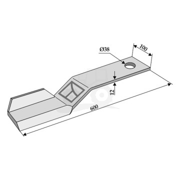 NÓŻ BIJAKOWY KOSIARKI PRAWY 600X100 IND