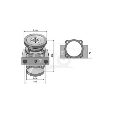 ŁOŻYSKO KPL. DO WAŁU CZWOROKĄTNEGO 40X40 IND
