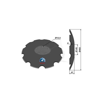 TALERZ ZĘBATY 460X4, 5-OTW., Z10 IND