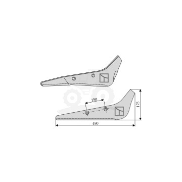 LEMIESZ WYORYWACZA LEWY 490MM IND