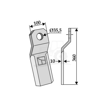 NÓŻ MULCZERA 360X100 IND