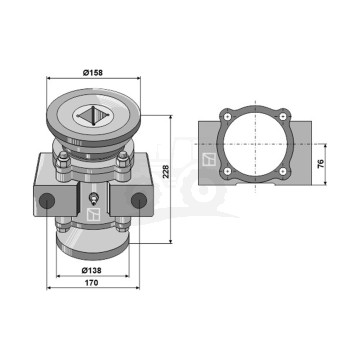 ŁOŻYSKO KPL. DO WAŁU CZWOROKĄTNEGO 40X40 IND