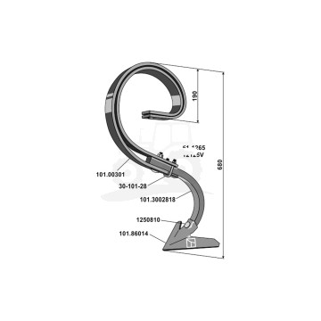 ZĄB SPRĘŻYNOWY Z REDLICĄ 680MM IND