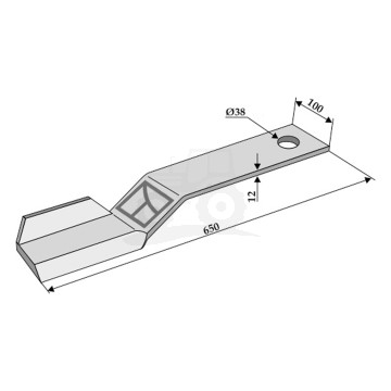 NÓŻ KOSIARKI PRAWY 650MM IND