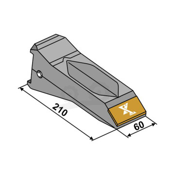 DZIÓB REDLICY Z PŁYTKĄ Z WĘGLIKA 210X60 IND
