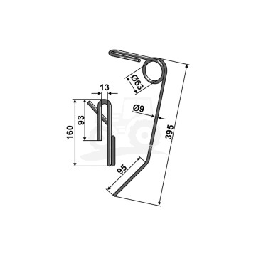 PALEC ZAGARNIAJĄCY TYLNY KRÓTKI 9MM IND