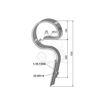 ZĄB SPRĘŻYNOWY 32X12X500 IND
