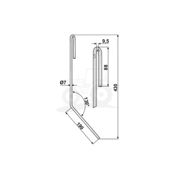 PALEC ZAGARANIAJĄCY LEWY 430MM IND