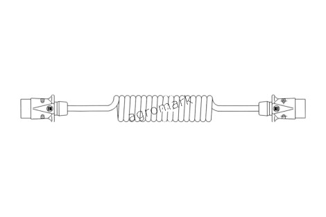 Przewód spiralny 7-pinowy 12 V 4,5 mb 601040